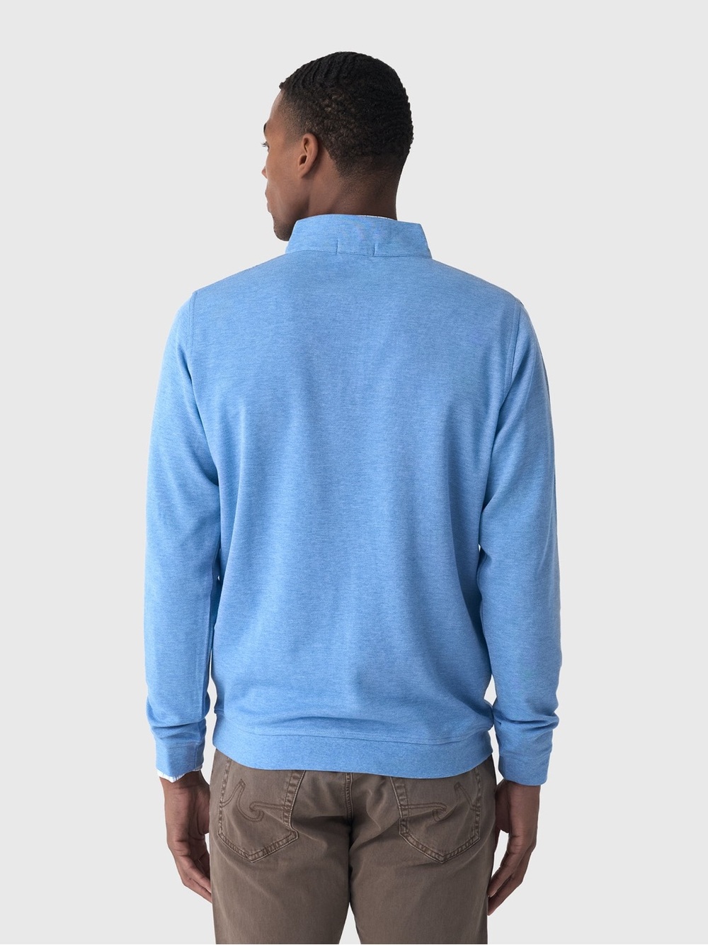 Peter Millar Blue Crown Comfort Stretch Interlock Quarter Zip Pullover Sweater L - Picture 4 of 16